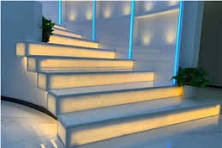White Nano Glass Stone Stair Treads - StoneContact.com
