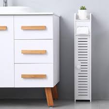 The wood is thin and is prone to. Ktaxon Small Bathroom Storage Corner Floor Cabinet With Doors And Shelves Thin Toilet Vanity Cabinet Narrow Bath Sink Organizer Towel Storage Shelf For Paper In 2021 Paper Towel Storage Storage Cabinet