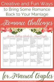 Married Couples Romance Challenges Calendar Marriage Romance Couple Romance Marriage Help