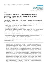 We did not find results for: Pdf Evaluation Of Traditional Chinese Medicinal Plants For Anti Mrsa Activity With Reference To The Treatment Record Of Infectious Diseases