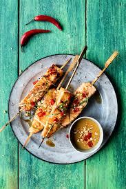 Satay De Saumon Sauce Aux Arachides K Pour Katrine Recipe Cooking Recipes Food Recipes