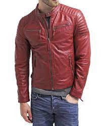 Lambskin Leather Jacket Genuine Mens Stylish Motorcycle Biker Red Slim Fit X56 Westernoutfit Leather Jacket Men Style Leather Jacket Men Jackets Men Fashion