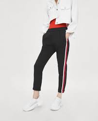 Aesthetic Black And White Striped Pants Outfit Ideas Zara Black Trousers With Red White Side Stripe Elasticated Waist Size M Fashion Clothing Shoes Striped Side Pants Stripe Pants Outfit Side Stripe Trousers