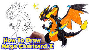 Mega charizard z by hallowdew on deviantart. How To Draw Mega Charizard Z X Y Fusion Pokemon Step By Step Drawing Youtube