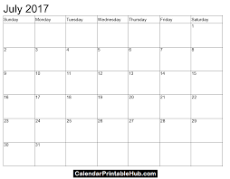 July 2017 Calendar Printable Template July 2017 Blank Calendar Free July 2017 Calendar July 2017 Calendar J Calendar Template Blank Calendar Excel Calendar