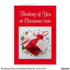 Thinking Of You At Christmas Time Sympathy Card Zazzle Com Christmas Card Verses Cheap Christmas Cards Holiday Design Card