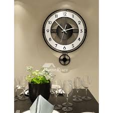 Ps body+glass cover+pp back case description: Pendulum Wall Clock Oversized Black 20 Inch Cool Modern Round