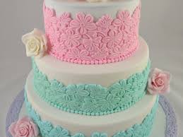 Lush pink flowers with gold cake: Pastel Floral Wedding Cake Cakecentral Com