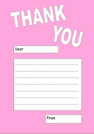 Printable Thank You Note Template. teacher thank you note template ...