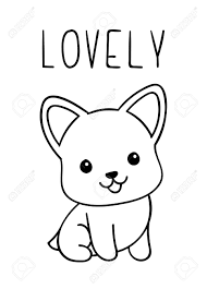 Show them some love with your artistic skills on these free printable dogs coloring pages. Coloring Pages Black And White Cute Kawaii Hand Drawn Corgi Royalty Free Cliparts Vectors And Stock Illustration Image 143409500