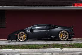 Black And Yellow Lamborghini Huracan Matte Black Lamborghini Huracan On Contrasting Gold Rims Lamborghini Huracan Matte Black Gold Rims