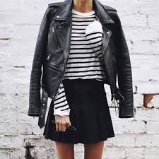 Black And White Striped Leather Jacket Pin By E M I L Y C A S A N O V A On Wear It Well Leather Jacket Outfits Fashion Street Style