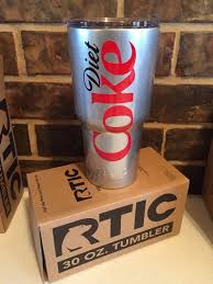 Diet Coke Powder Coated Rtic 30oz Stainless By Crisscrosscraft Tumbler Cups Diy Custom Tumbler Cups Diy Cups