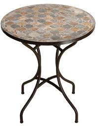 Outdoor dining tables come in all shapes and sizes, and depending on how big your patio is, you can find an option that can seat anywhere from two to ten people (or potentially even more the kamthe table has an attractive black metal design that would fit in well on any patio, regardless of your style. Mosaic Round Metal Bistro Table This Would Look Fabulous On A Little Porch Or Patio Summ Outdoor Patio Furniture Sets Bistro Table Outdoor Patio Furnishings