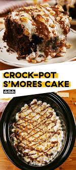 Crock Pot S Mores Cake Is Everything You Dream Of Recipe Smores Cake Crock Pot Desserts Recipes