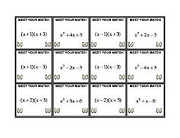 A polynomial is said to be factored completely if the polynomial is written as a product of unfactorable polynomials with integer coefficie. Algebra Meet Your Match Factoring X2 Bx C By Secondary Algebra Activities