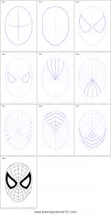 How to draw spiderman | spiderman homecoming how to draw: How To Draw Spiderman Face Printable Step By Step Drawing Sheet Drawingtutorials101 Com