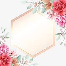 elegant floral border decorative with golden geometric frame floral clipart card floral png and vector with transparent background for free download floral border design floral border floral invitations template