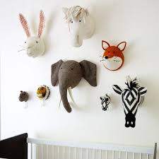 Animal Elephant Deer Zebra Rabbit Tiger Head Wall Mount Stuffed Toys Bedroom Decor Felt Artwork W Felt Animal Heads Animal Head Wall Decor Kids Room Wall Decor