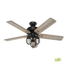 Hunter Port Isabel 52 In Led Indoor Outdoor Matte Black Ceiling Fan With Light Kit 53420 The Home Depot Ceiling Fan With Light Black Ceiling Fan Fan Light