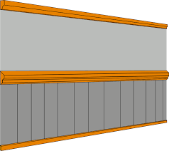 Set the first piece of chair rail on the saw platform, with the piece standing on its bottom edge (the way it will go on the wall), with the angle making the front of the trim shorter than the back. Dado Rail Wikipedia