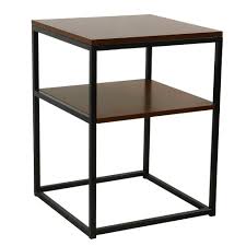 Whether you're looking to buy coffee & accent tables online or get inspiration. Square Wood And Metal Accent Table With Shelf Storage Dark Walnut Brown Black Homepop Target