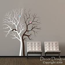 double tree with birds vinyl wall decal sticker decor designs decals deco interieure decoration murale decoration