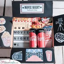 Birthday Present Ideas For Sister A Movie Night All Her Favourite Snacks In 2020 Movie Night Gift Gift Baskets For Him Diy Gifts For Friends
