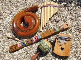 A Small Range Of Woodwind And Percussion Instruments Including A North American Indian Flute Panpipes From Flute Instrument North American Indians Thumb Piano