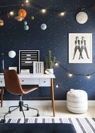 Outer Space Bedroom For A Kid Or Tween West Elm Space Themed Bedroom Moody Living Room Outer Space Room