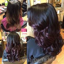 Before And After Plum Ombre Purple Hair Color Melt Custom Color Hair By Rachel Fife Sf Salon Hair Color Options Hair Melt Burgundy Hair