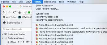 Restore Previous Session" Suddenly Gone On My Mac Desktop? | Firefox  Support Forum | Mozilla Support