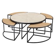 Burnham Home Designs Olivia Round Coffee Table With Stools In 2020 Coffee Table With Stools Coffee Table Living Room Stools