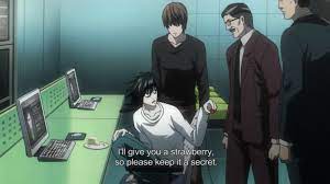 I was watching death note for the hundredth time, and realised that mogi  doesn't eat the strawberry straight away but puts it in his pocket. He  must've eaten it at some point. :