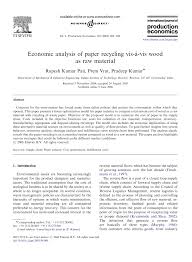 Check spelling or type a new query. Pdf Economic Analysis Of Paper Recycling Vis Vis Wood As Raw Material