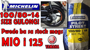 Michelin Tire Size 100 80 14 On Mio I 125 Stock Mags