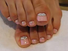 Pink Diamond Pedicure To Have Fancy Toes On Your Big Day Wedding Pedicure Nails Toe Nails Toe Nail Designs Nails