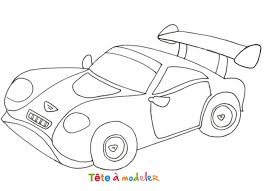 Coloriage automobile de course ferrari; Coloriage Voiture De Course Voiture Avec Aileron Tete A Modeler