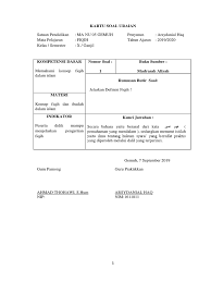 Kumpulan soal fiqih madrasah aliyah. Kartu Soal Uraian Fiqih Ma X Xi Pdf