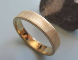 Bread Butter Brushed Gold Wedding Band Men Matte Gold Etsy Matte Mens Wedding Bands Mens Gold Wedding Band Mens Wedding Rings