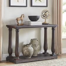 This table features a versatile design that allows for the table to be used in three different ways: Weston Home Dunbar Pedestal Sofa Table With Lower Storage Shelf Espresso Walmart Com Weston Home Sofa Table Baluster Table