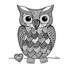 coloriage hibou mandala animaux zentangle thanksgiving