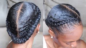 We have these short black braid hairstyles that. Slick Two Braids Tuck Protective Style Type 4 Natural Hair Youtube