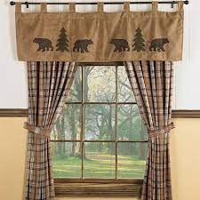 Great savings & free delivery / collection on many items. Bear Trees Valance Black Forest Decor Cabin Decor Cabin Curtains