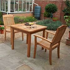 Teak 80cm Club Square Dining Table With 2 Club Stacking Armchairs Kursi