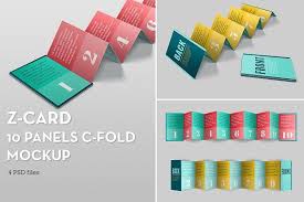 Z Card Mock Up 10 Panels C Fold Business Card Mock Up Mockup Free Psd Mockup