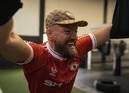 Conor Mcgregor Kits Out In Classic Man Utd Jersey In Miami Gym As The Ufc Ace Continues His Recovery From A Broken Leg