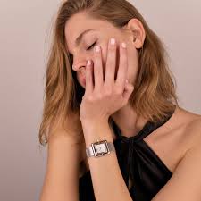 Women's Gold Diamond-Shaped Gemstone Watch with Green Dial