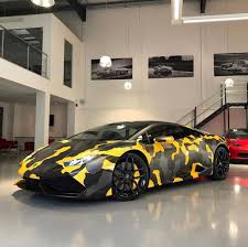 Black And Yellow Lamborghini Huracan Lamborghini Huracan Painted In Giallo Midas W A Satin Grey Black Camo Wrap Photo Taken By Ferraghini Sports Cars Sports Cars Lamborghini Lamborghini Cars