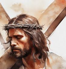 Jesus With Cross Jesus Carrying Cross Christ Cross Watercolor Painting  Christian Bible Wall Art Print Poster Printable DIGITAL DOWNLOAD Jpg